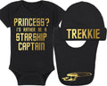 Princess? I'd Rather Be A Starship Captain Baby Onesie Set