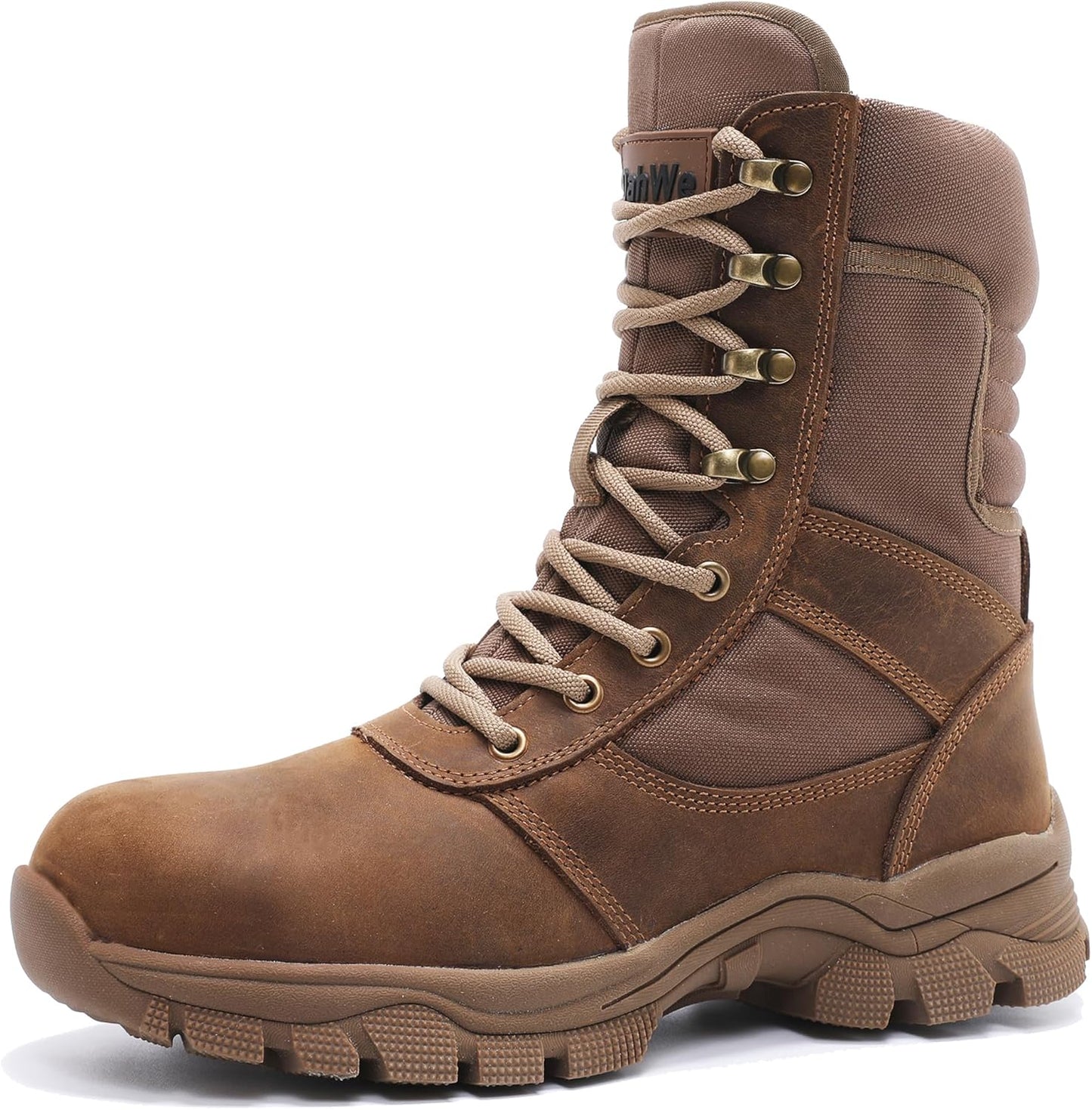 Men's Steel Toe Work Boots with Side Zipper for Safety and Comfort