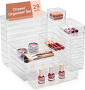 SMARTAKE 29-Piece Drawer Organizer Trays - Clear Modular Storage