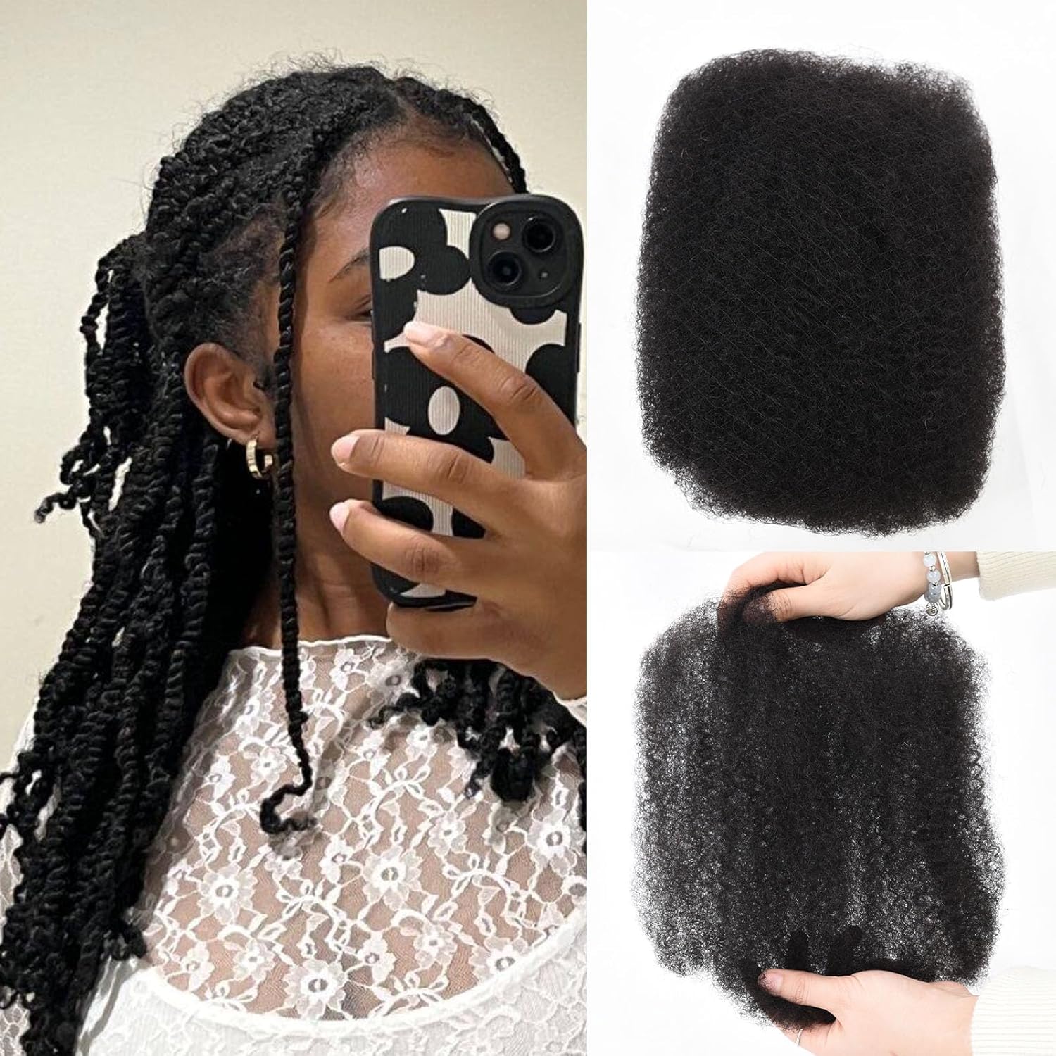 Teresa Afro Kinkys Bulk Human Hair for Stunning Twists