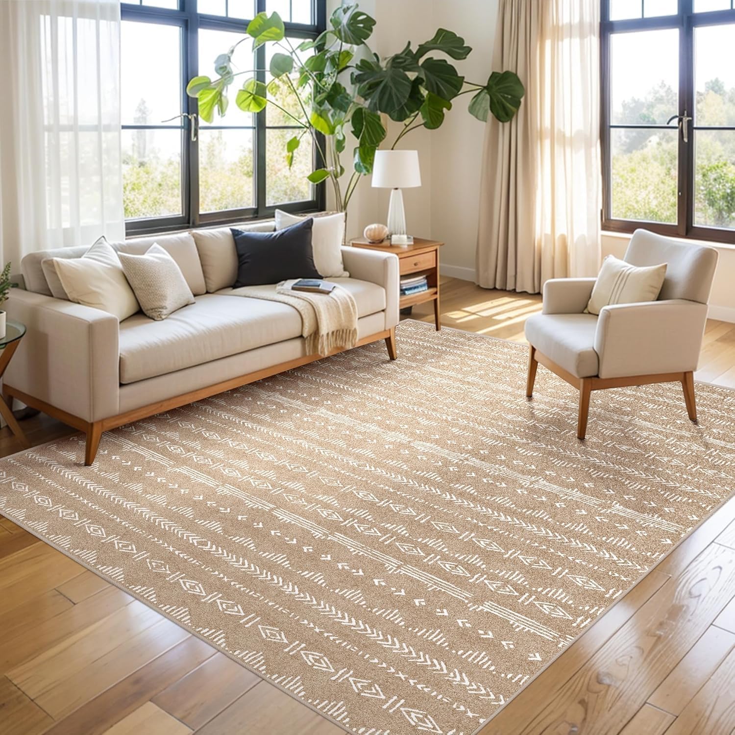 Deerly 5x7 Area Rugs for Living Room, Non Slip Washable Rug