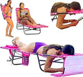 FlipChair Patio Chaise Lounger with Face & Arm Holes - Pink