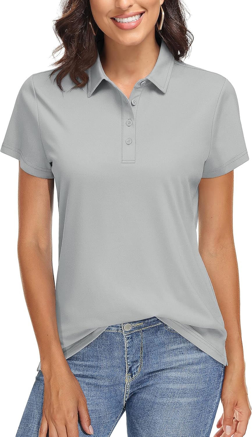 TACVASEN Women's Golf Polo Shirts with UPF 50+ Sun Protection