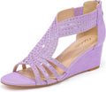 Women Wedge Sandals Sparkly Rhinestone Open Toe Dressy Sandals nice