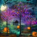 4FT 5FT 6FT Lighted Black Halloween Tree 3-Pack - Spooky Porch Set