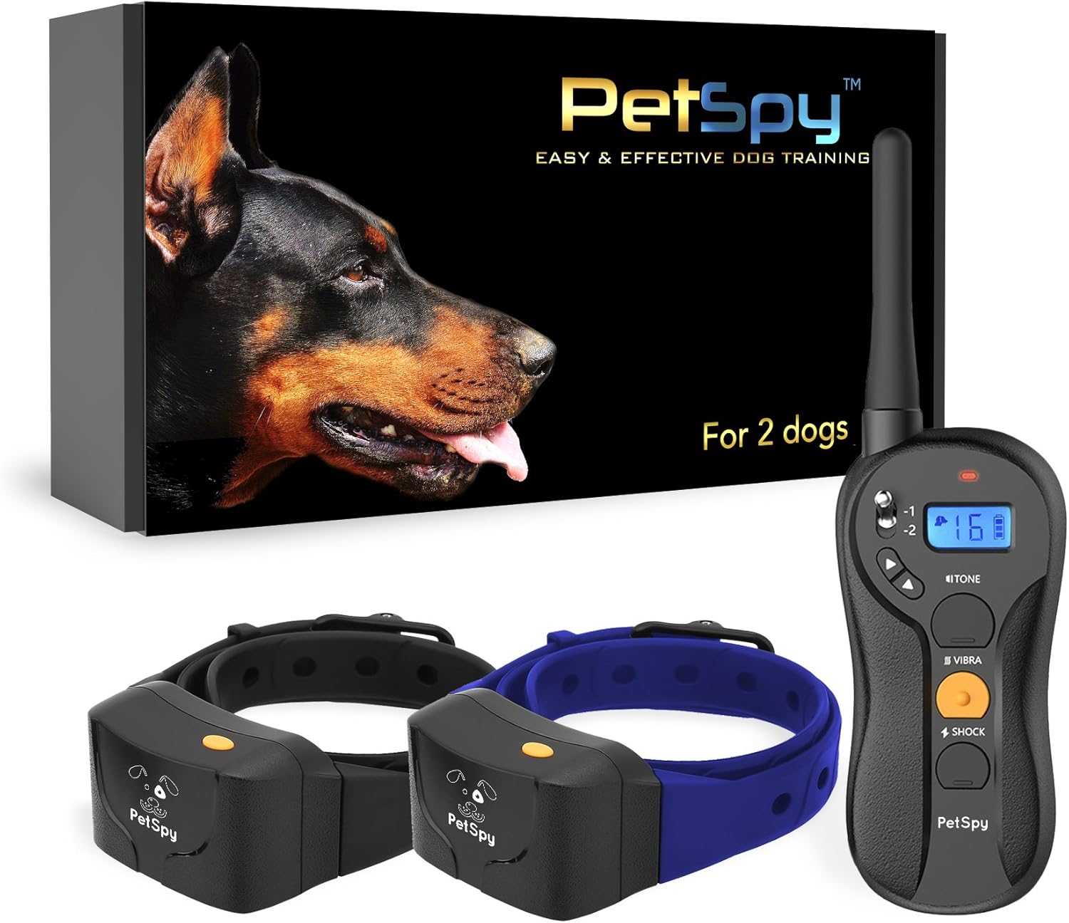 PetSpy Shock Collar for Dogs - Waterproof Remote Training Collar