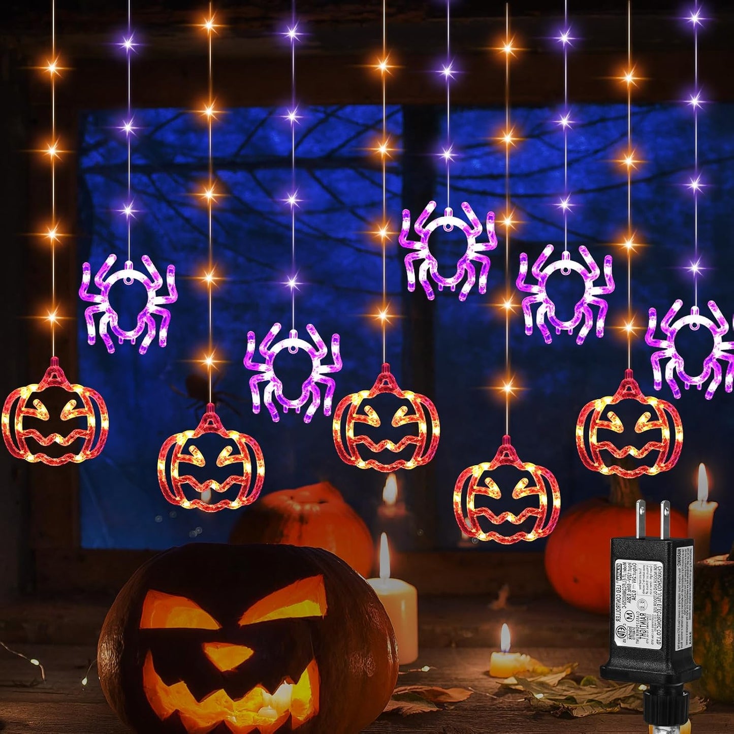 190LED Halloween Window Lights - Spooky Outdoor Decor