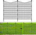 20 Panels Decorative Garden Fence with Gate - Rustproof Metal Border