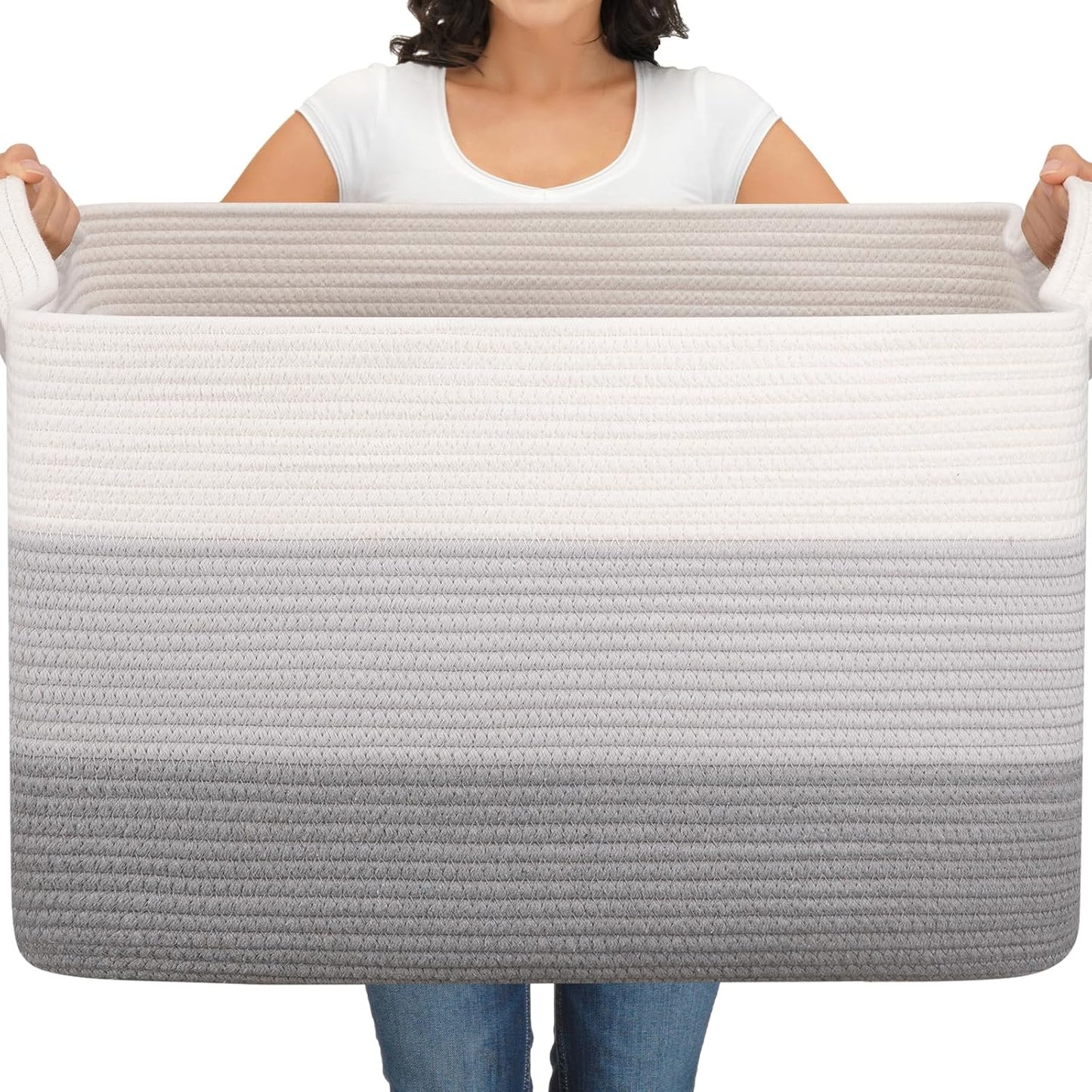 OIAHOMY Extra Large Blanket Basket for Living Room Storage