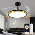 Slim Retractable 42in Ceiling Fan with Light and Speaker - Smart