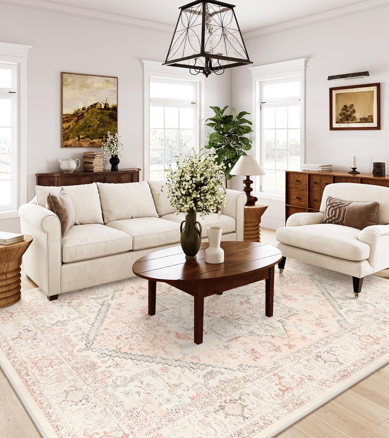 LIVEBOX Washable 9x12 Area Rug for Living Room and Bedroom