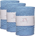 3mm Single Strand Macrame Cord 3 Skeins 300 ft - Soft Natural Cotton