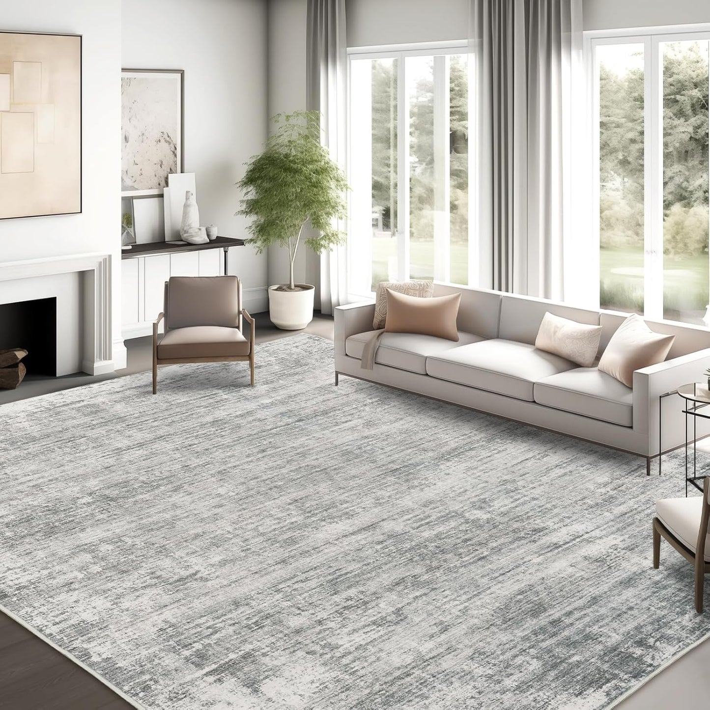 Modern Abstract Area Rug 8x10 for Living Room by zesthome