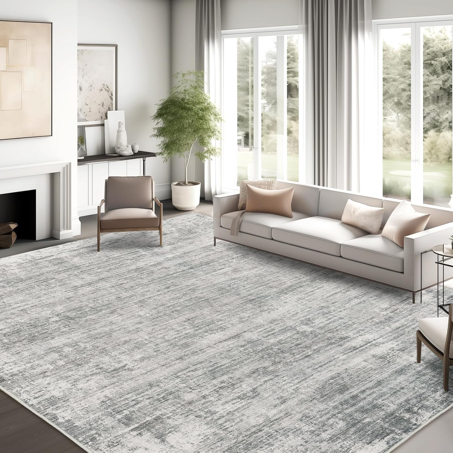 Modern Abstract Area Rug 8x10 for Living Room by zesthome