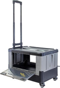 Quik Cart Extended Rolling Crate with Seat and Dual Doors - Teacher