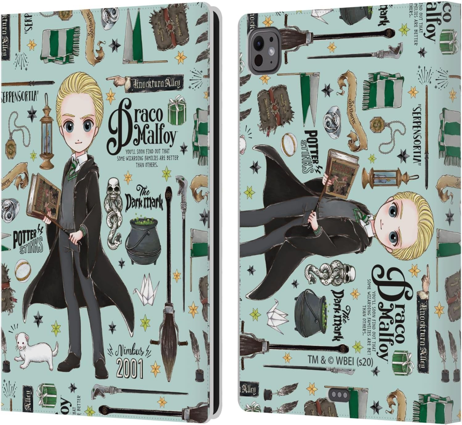 Harry Potter Draco Pattern Leather Wallet Case for iPad Pro 11