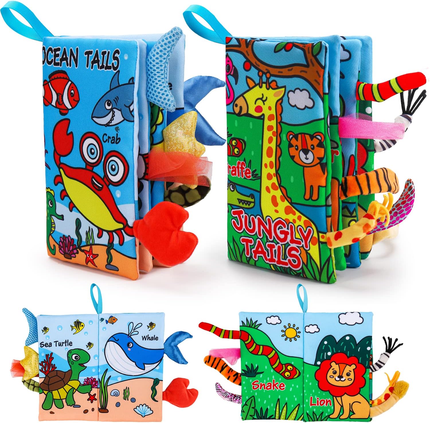 High Contrast Soft Cloth Baby Books - Engage and Stimulate Senses!