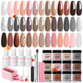 Dip Powder Nail Kit Classic Brown Nude Collection - 20 Colors