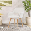 Desk Chair No Wheels Vanity Chair Upholstered Armchair - Mid Century