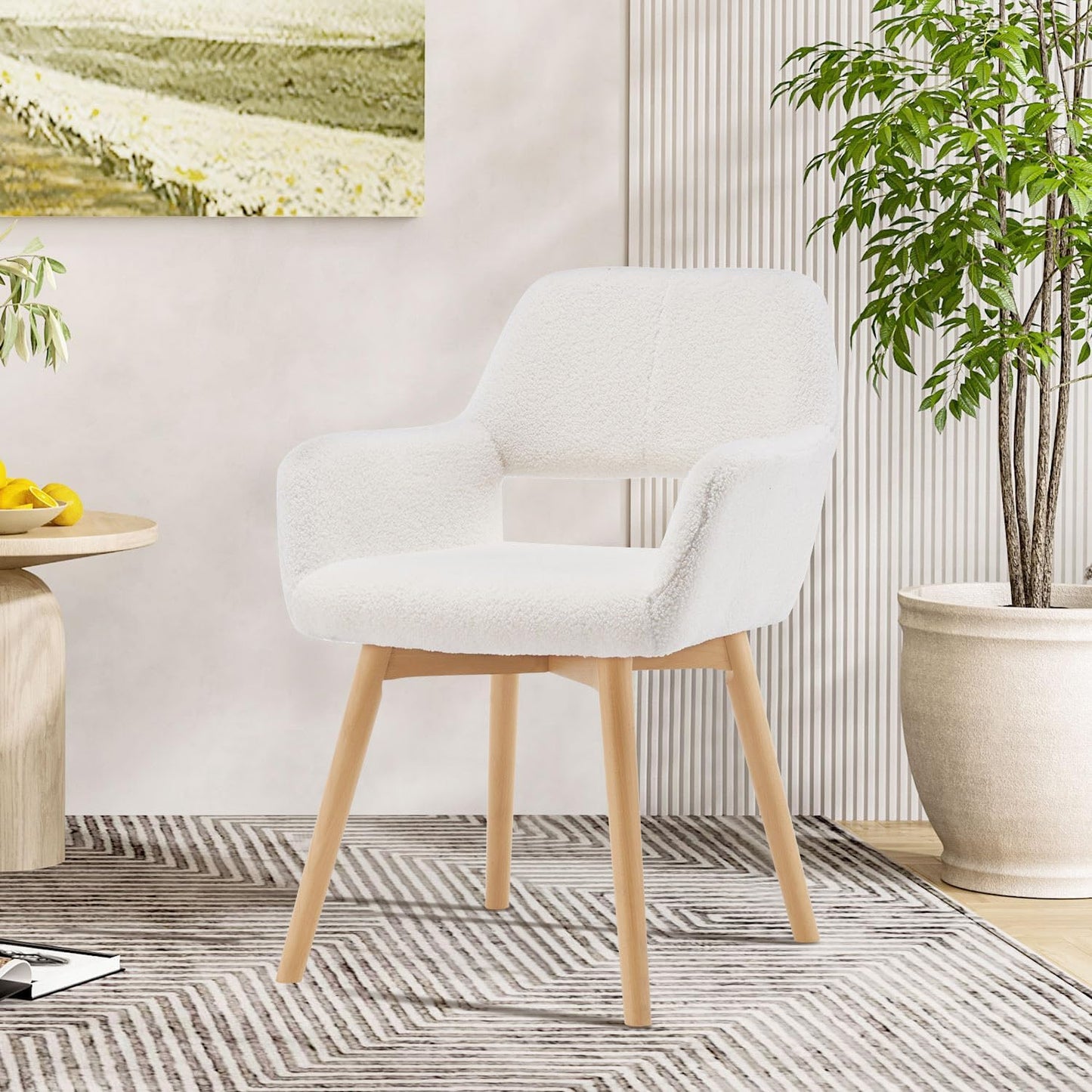 Mid Century Modern Upholstered Accent Chair for Home Office