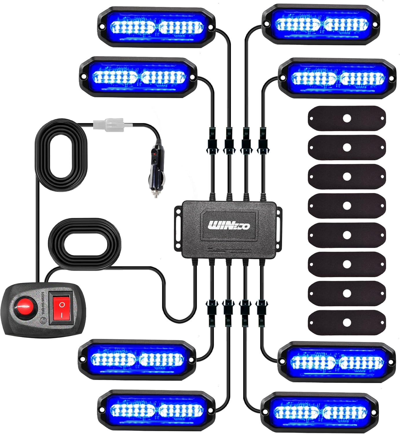 WINECO 8PCS LED Strobe Lights for Trucks and Vehicles