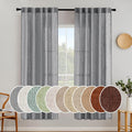 Grey Linen Curtains 72 in Length Semi Sheer Drapes - Soft Linen Look