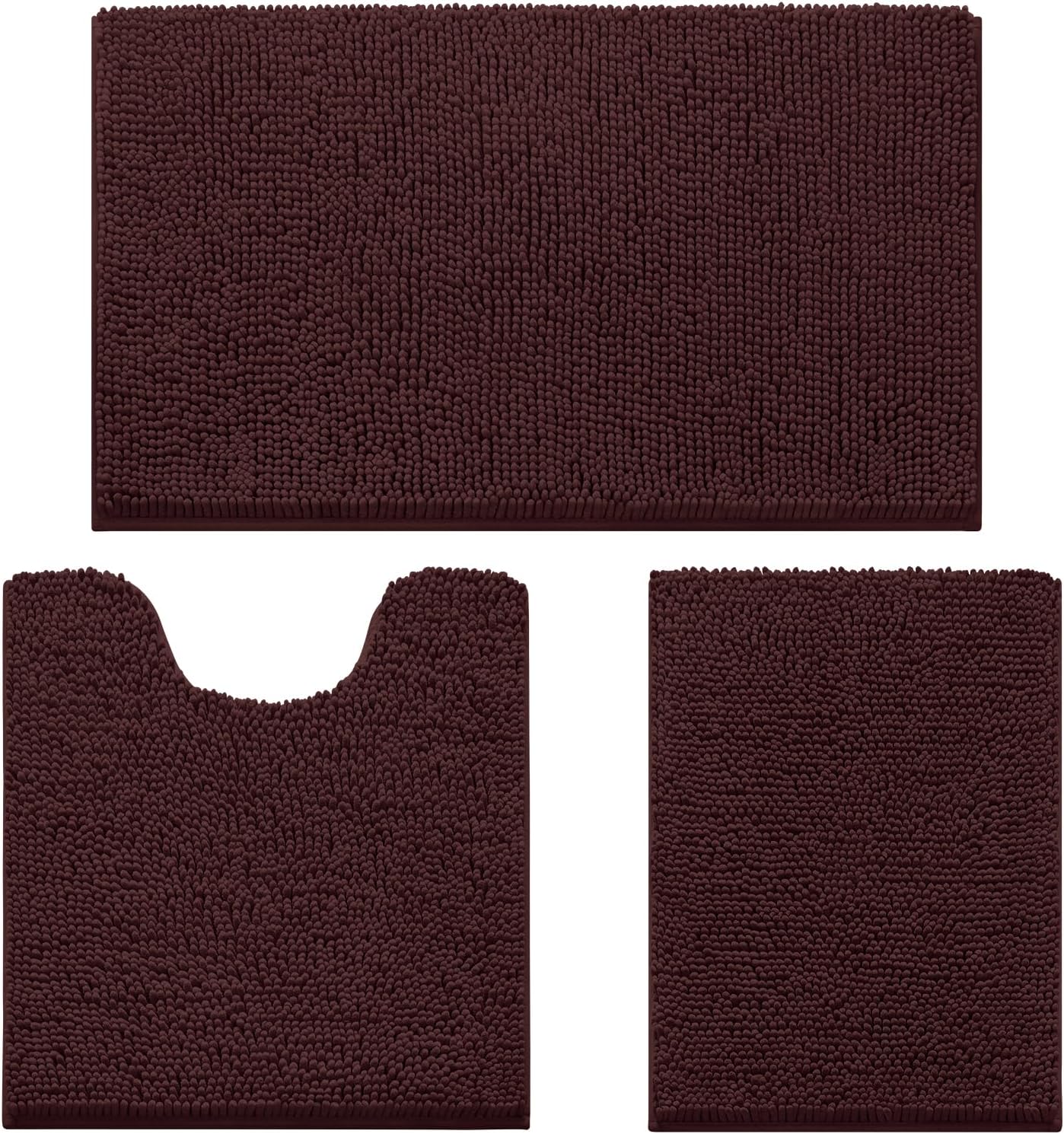 Ultra Soft Non Slip Chenille Bathroom Rugs Set for Comfort