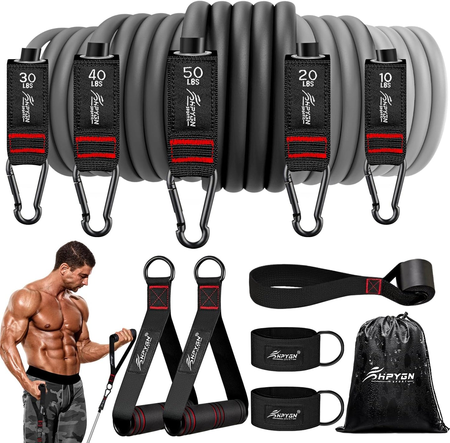 HPYGN Resistance Bands for Heavy Training and Home Workouts