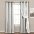 Light Gray Sheer Grommet Curtains with Blackout Lining - 38in x 84in