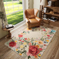 NoiFamo Washable Floral Rugs for Living Room & Dining Room
