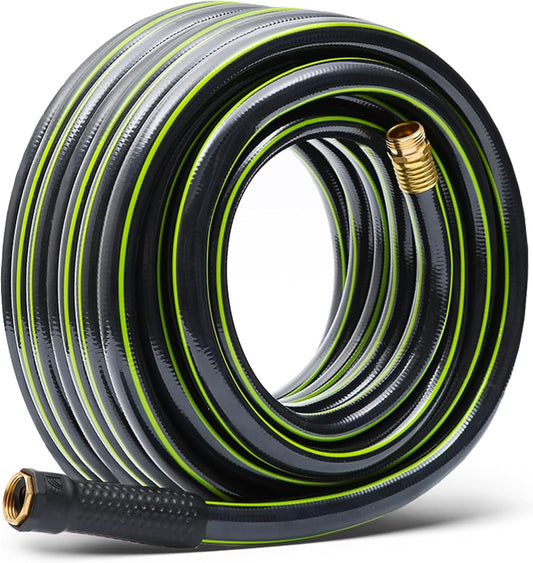 Durable 50 ft. Flex Water Hose - Brass Fittings - Home & Commercial