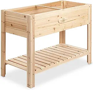 Boldly Growing Cedar Raised Planter Box for Herbs and Vegetables