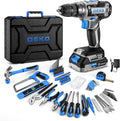 Blue Drill Tool Kit Set 20V Cordless Power Drill - All-in-One Home Kit