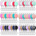 Retractable Badge Reels 50 Pack - Heavy Duty Multicolor Batch ID