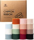 Chiffon Silk Ribbon 1 in x 75 yd Mixed Colors - Soft Fringed Set