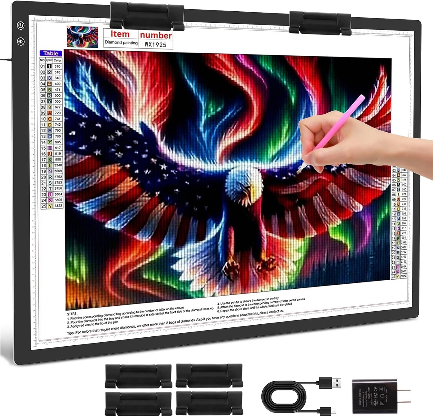 Rechargeable A1 Light Pad for Diamond Painting and Drawing