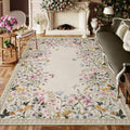 Wonnitar Washable 8x10 Rug - Soft Floral Non-Slip Area Rug