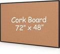 Extra Large Cork Bulletin Board 72 in x 48 in - Large Wall Noticeboard