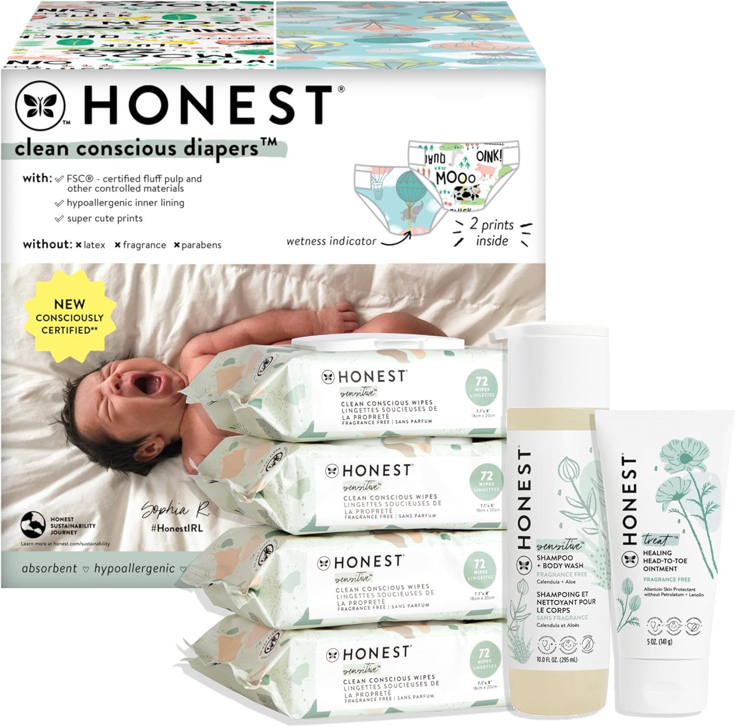 The Honest Co. Gentle Newborn Bundle: Sensitive Skin Essential