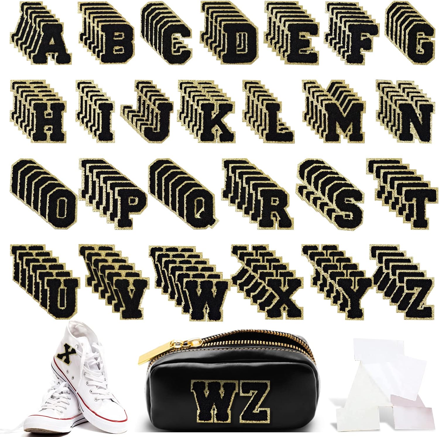 156 Pieces Self Adhesive Chenille Letter Patches for DIY Projects