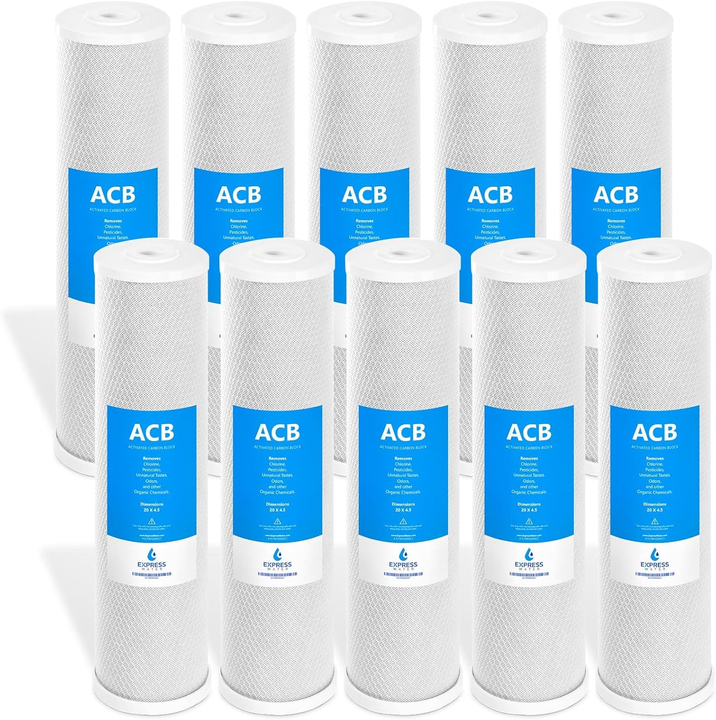 Express Water 10 Pack Activated Carbon Block Replacement Filter