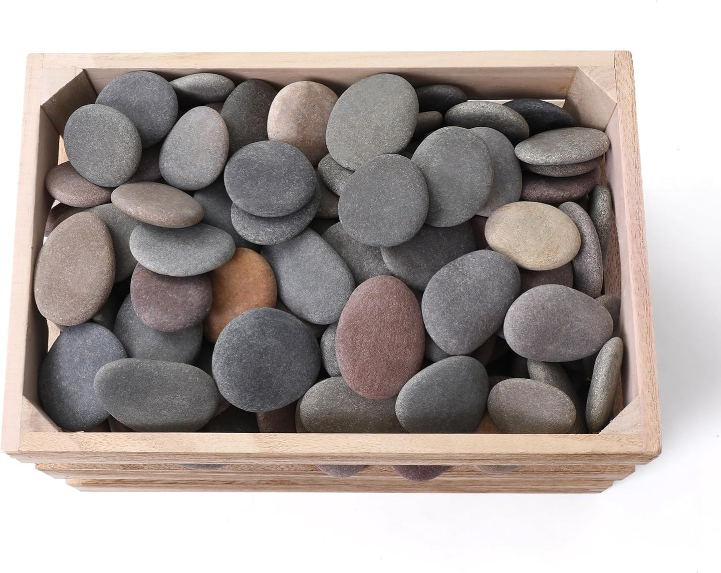 ROCART 100 Large Flat Rocks for Painting - Smooth River Stones