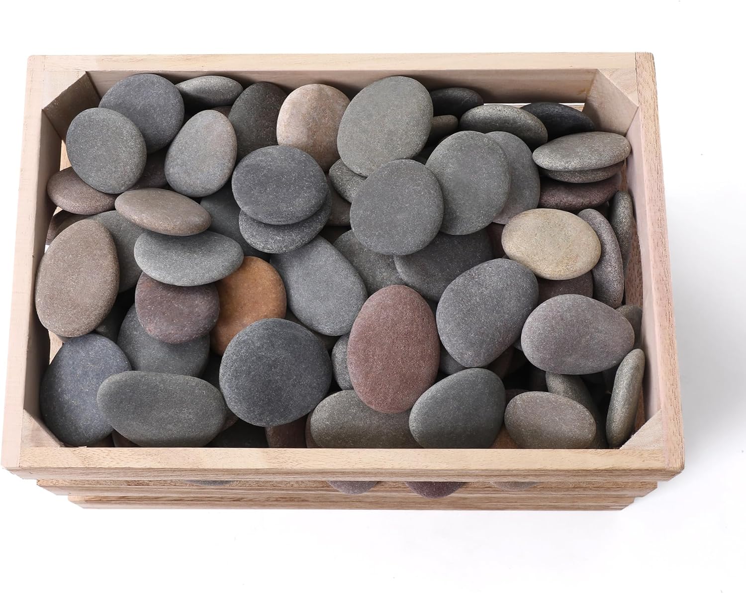ROCART 100 Large Flat Rocks for Painting - Smooth River Stones