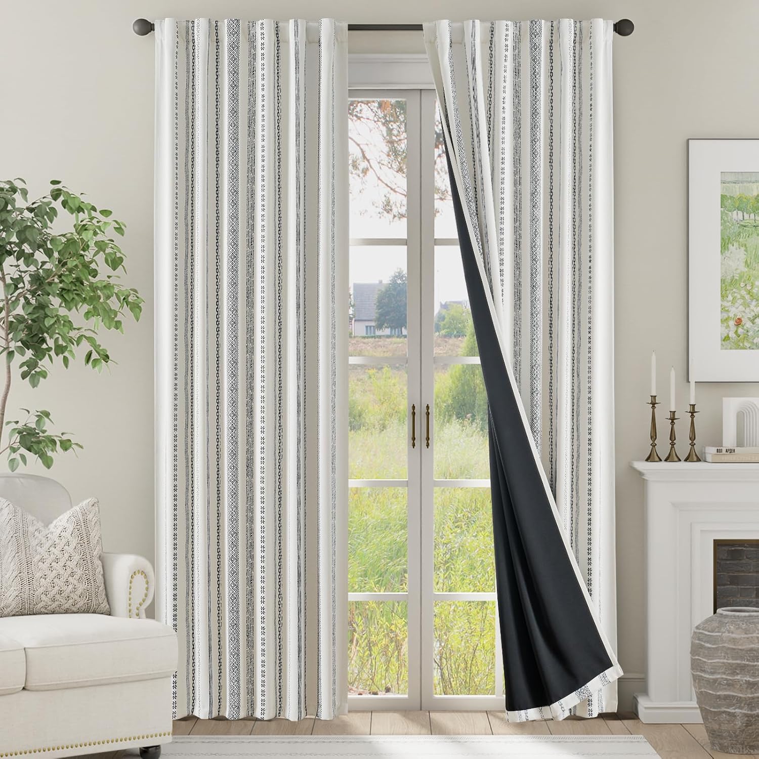 jinchan Blackout Curtains 84 Inches Long for Bedroom Decor