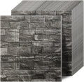 3D Wall Panels Peel and Stick Black Grey - Faux Brick XPE Foam
