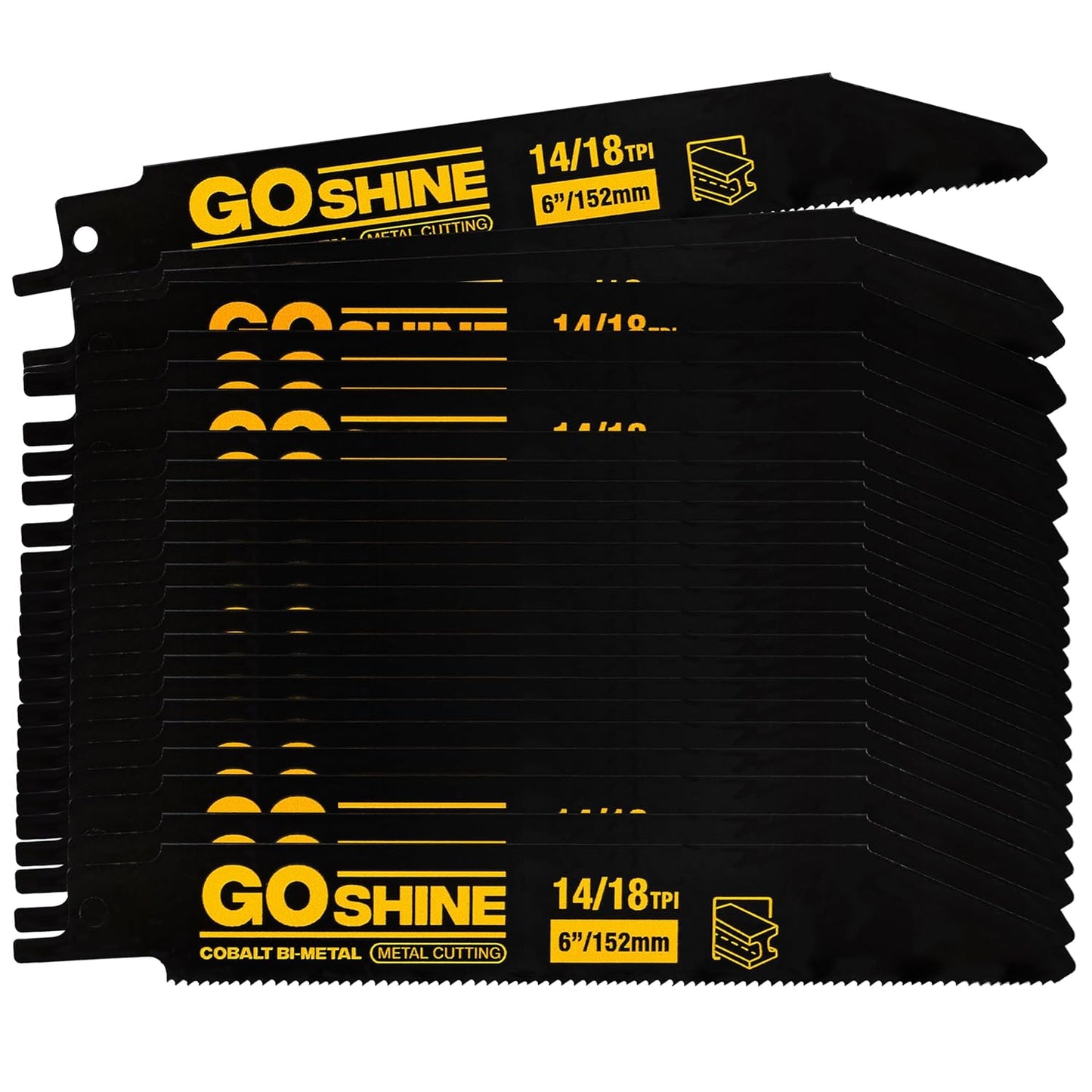 25 Pack 6 inch Cobalt Bi-Metal Reciprocating Saw Blades for Metal