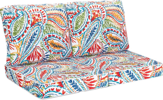 JMGBird Outdoor Cushion Tufted Pillow Set for Deep Seat Chairs