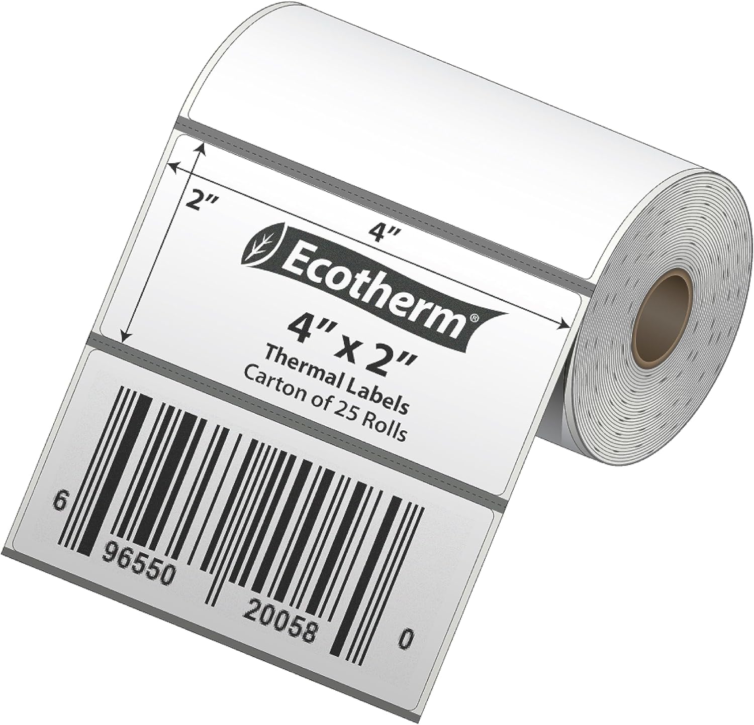 7500 Labels for Zebra Printers | 25 Rolls | Black Mark On Liner | Ecotherm Quality