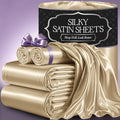 Satin Bed Sheets Queen Size Ivory - 4 Piece Luxury Satin Set for Women