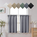 Dark Grey Kitchen Tier Curtains 30x36 in 2-Pack - Light Filtering Cafe